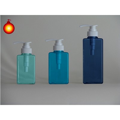 250ml~600ml customized colorful square lotion bottle for shampoo conditioning body wash body lotion