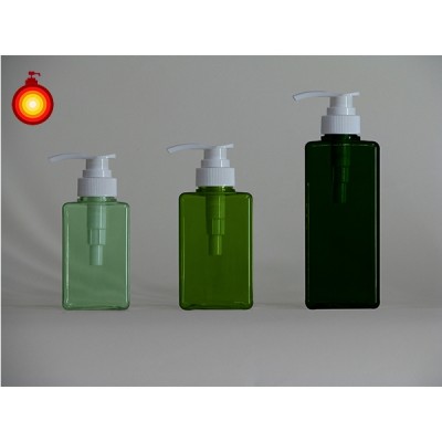 250ml~600ml customized colorful square plastic shampoo dispenser bottle