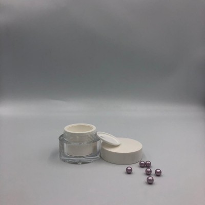 30ml round white cosmetic empty cream acrylic jar with PP lid