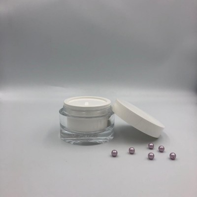 120ml round white cosmetic empty cream acrylic jar with PP lid